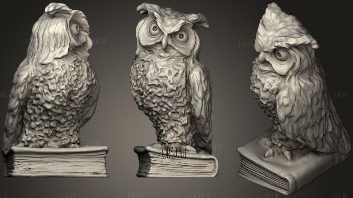 The Studious Owl stl model for CNC